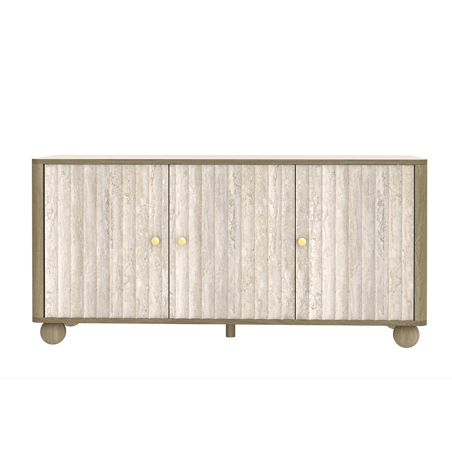 Pebble Groove 3-Door Cabinet